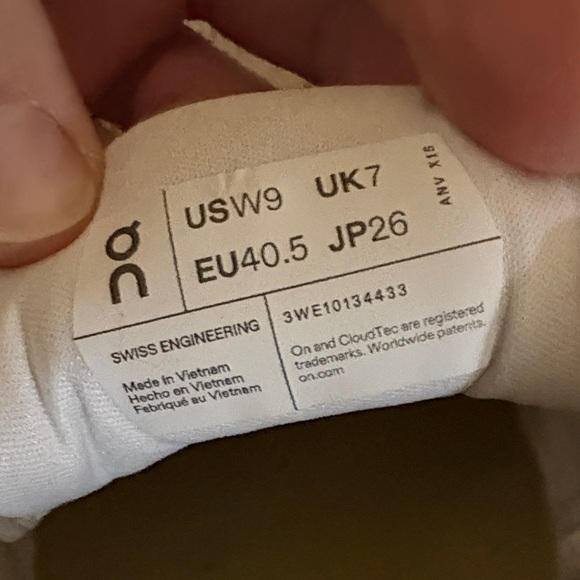 On Cloud White and Green Athletic Sneakers - Picture 2 of 6